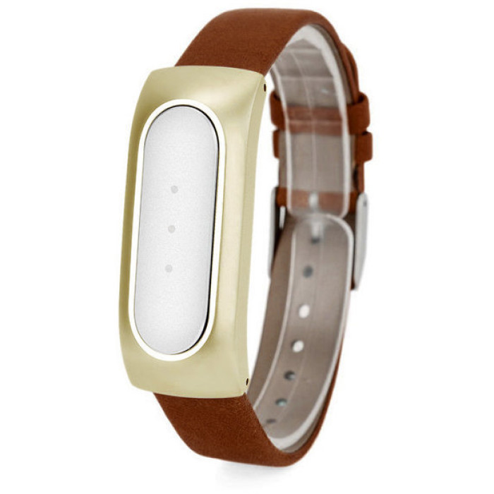 Ремінець для браслета Xiaomi Mi Band Leather Brown+Gold