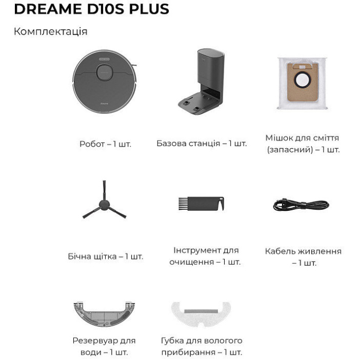 Робот-пилосос Xiaomi Dreame Bot D10s Plus