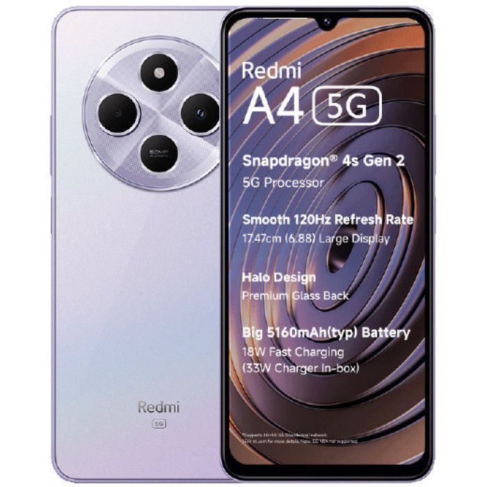 Смартфон Xiaomi Redmi A4 5G 4/128Gb Sparkle Purple (Global)