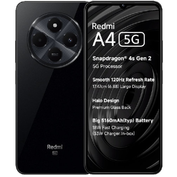 Смартфон Xiaomi Redmi A4 5G 4/64Gb Starry Black (Global)