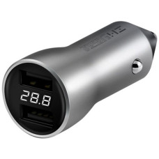 Зарядний пристрій Xiaomi ZMI USB Car Charger 2xUSB PowerCruise Display 18W Silver (AP621)