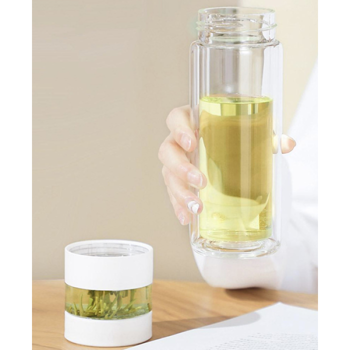 Заварювальний термос Xiaomi QNGE Intelligent Tea Separator Cup White (H8134)
