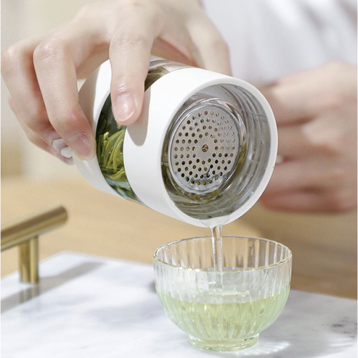 Заварювальний термос Xiaomi QNGE Intelligent Tea Separator Cup White (H8134)
